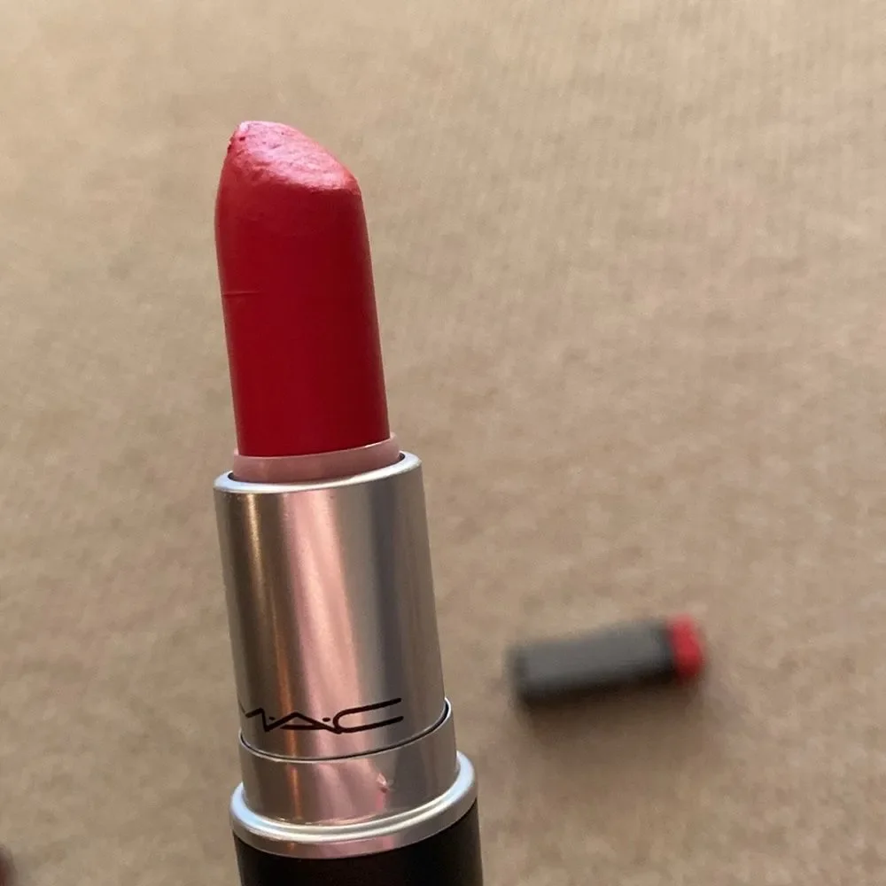 Mac Retro Matte Lipstick 702 Dangerous Red Full Size Swatched Like New with Box
